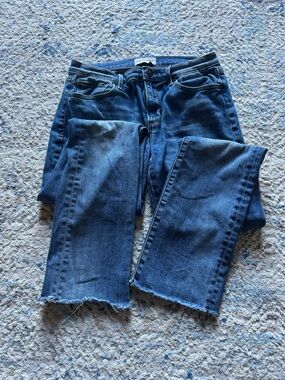 Driftwood Audrey Blue Raw Hem Straight Jeans